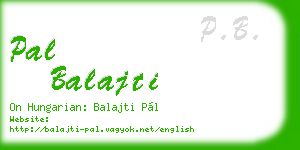pal balajti business card